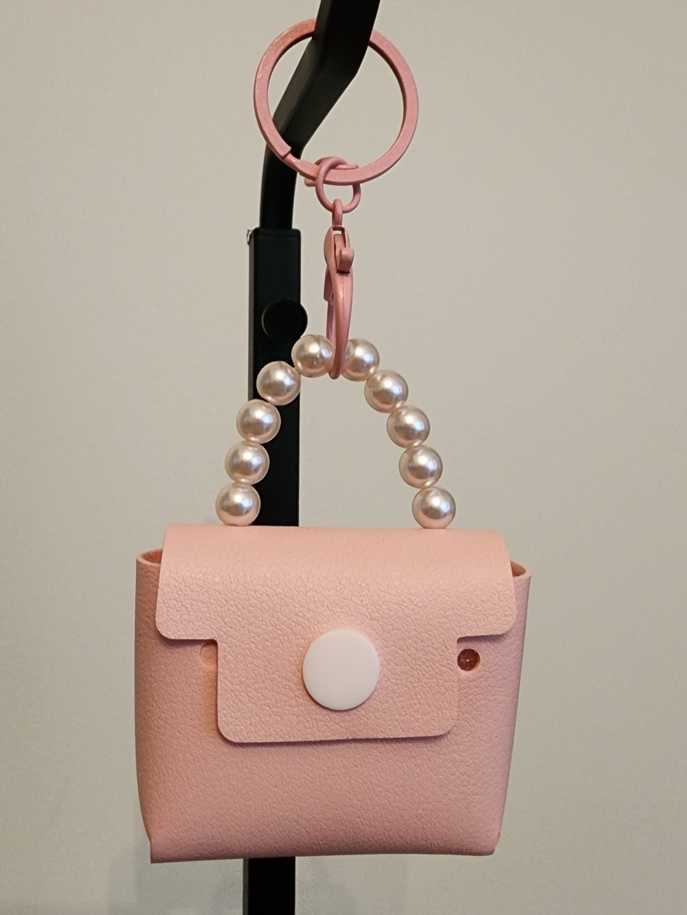 Pink Mini Pearl-Handle Purse Bag Keychain-functional - Picture 1 of 3